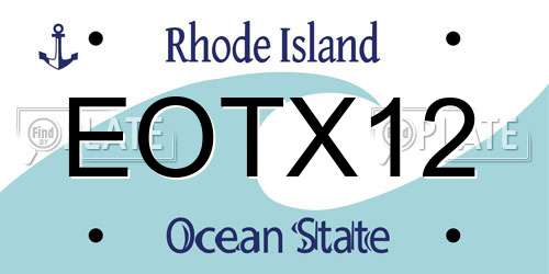 EOTX12 Rhode Island License Plate