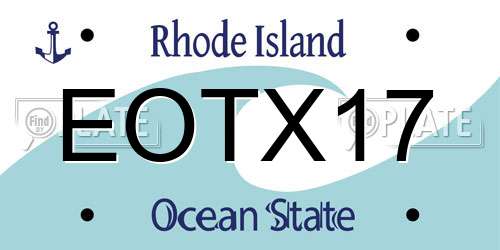 EOTX17 Rhode Island License Plate