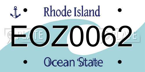 EOZ0062 Rhode Island License Plate