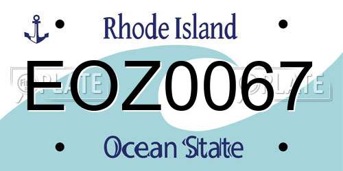 EOZ0067 Rhode Island License Plate
