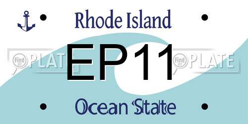 EP11 Rhode Island License Plate