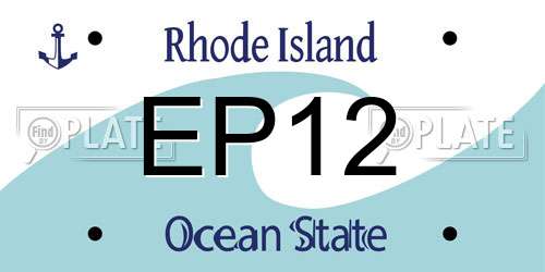 EP12 Rhode Island License Plate