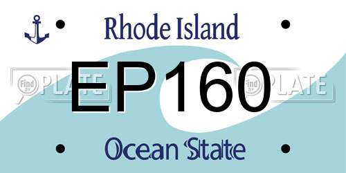 EP160 Rhode Island License Plate