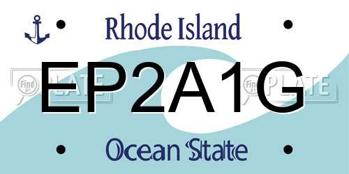 EP2A1G Rhode Island License Plate