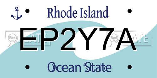 EP2Y7A Rhode Island License Plate