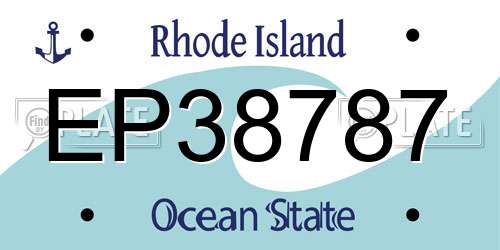 EP38787 Rhode Island License Plate