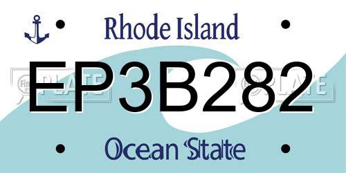 EP3B282 Rhode Island License Plate