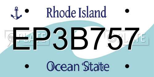 EP3B757 Rhode Island License Plate
