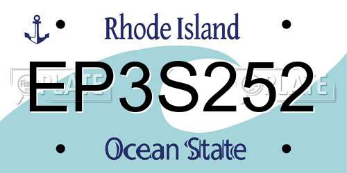EP3S252 Rhode Island License Plate