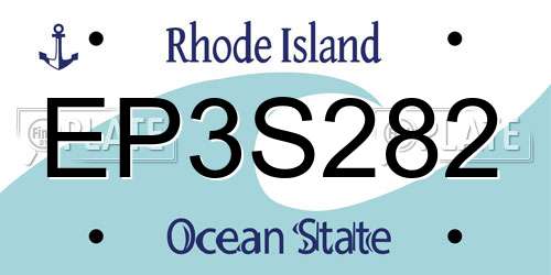 EP3S282 Rhode Island License Plate