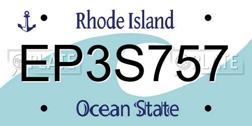 EP3S757 Rhode Island License Plate