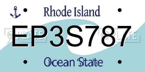 EP3S787 Rhode Island License Plate