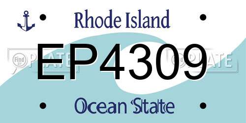 EP4309 Rhode Island License Plate