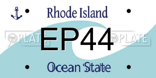EP44 Rhode Island License Plate