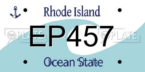 EP457 Rhode Island License Plate