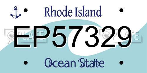 EP57329 Rhode Island License Plate