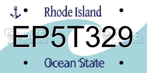 EP5T329 Rhode Island License Plate