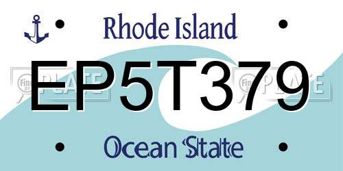 EP5T379 Rhode Island License Plate