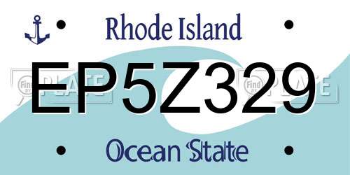 EP5Z329 Rhode Island License Plate