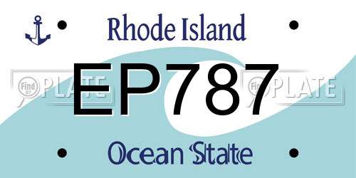 EP787 Rhode Island License Plate