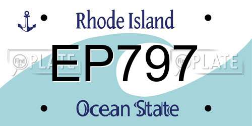 EP797 Rhode Island License Plate