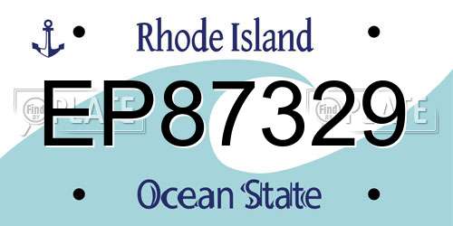 EP87329 Rhode Island License Plate