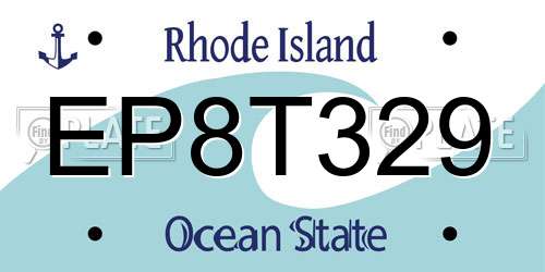 EP8T329 Rhode Island License Plate