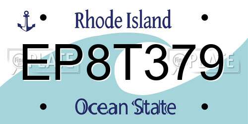 EP8T379 Rhode Island License Plate