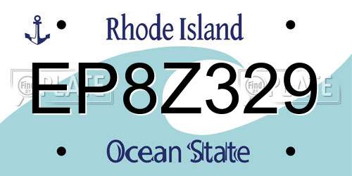 EP8Z329 Rhode Island License Plate
