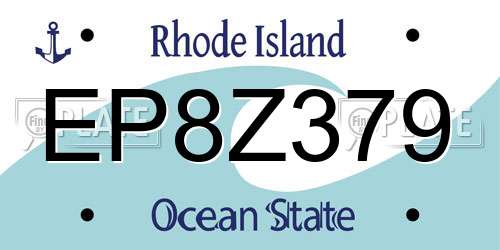 EP8Z379 Rhode Island License Plate