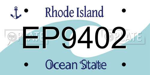 EP9402 Rhode Island License Plate