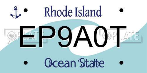 EP9A0T Rhode Island License Plate