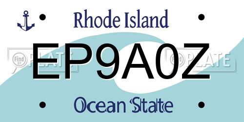 EP9A0Z Rhode Island License Plate
