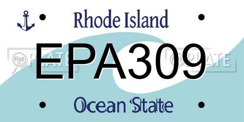 EPA309 Rhode Island License Plate