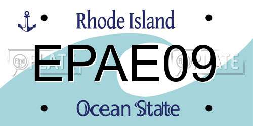 EPAE09 Rhode Island License Plate