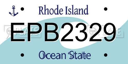 EPB2329 Rhode Island License Plate