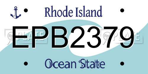 EPB2379 Rhode Island License Plate