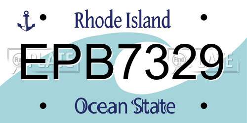 EPB7329 Rhode Island License Plate