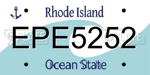 EPE5252 Rhode Island License Plate