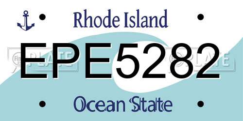 EPE5282 Rhode Island License Plate