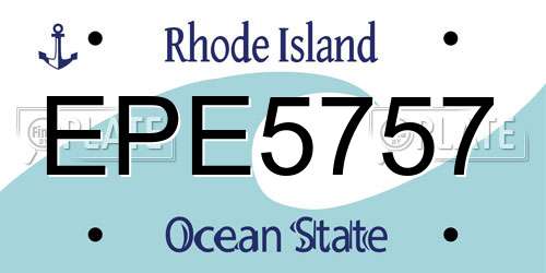 EPE5757 Rhode Island License Plate