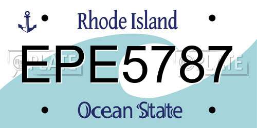 EPE5787 Rhode Island License Plate