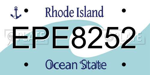EPE8252 Rhode Island License Plate