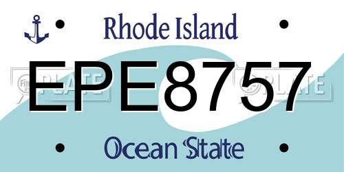 EPE8757 Rhode Island License Plate