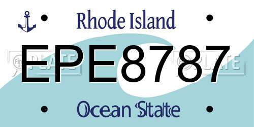 EPE8787 Rhode Island License Plate