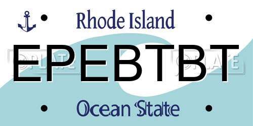 EPEBTBT Rhode Island License Plate