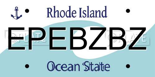 EPEBZBZ Rhode Island License Plate