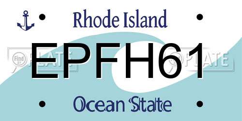 EPFH61 Rhode Island License Plate