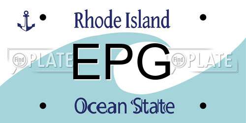 EPG Rhode Island License Plate
