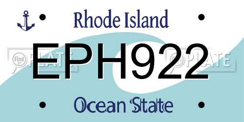 EPH922 Rhode Island License Plate